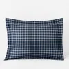 The Company Store Classic Stripes And Plaids Cool Yarn-dyed Cotton Percale Sham In Blue