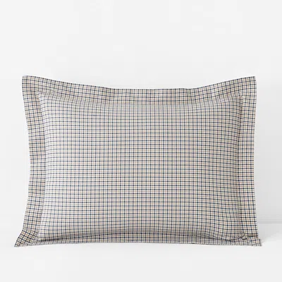 The Company Store Classic Stripes And Plaids Cool Yarn-dyed Cotton Percale Sham In Gray