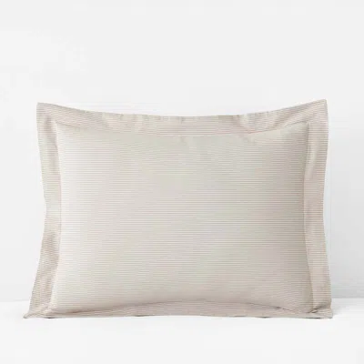 The Company Store Classic Stripes And Plaids Cool Yarn-dyed Cotton Percale Sham In Neutral