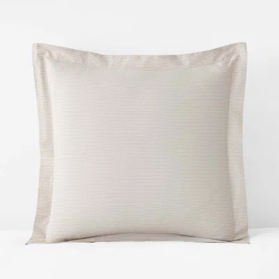 The Company Store Classic Stripes And Plaids Cool Yarn-dyed Cotton Percale Sham In Neutral