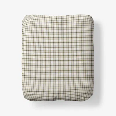 The Company Store Classic Stripes And Plaids Cool Yarn-dyed Cotton Percale Fitted Bed Sheet In Mini Check Green
