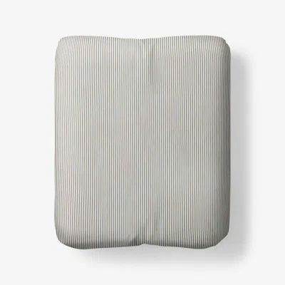 The Company Store Classic Stripes And Plaids Cool Yarn-dyed Cotton Percale Fitted Bed Sheet In Stripe Green