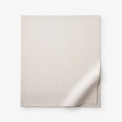 The Company Store Classic Stripes And Plaids Cool Yarn-dyed Cotton Percale Flat Bed Sheet In Beige