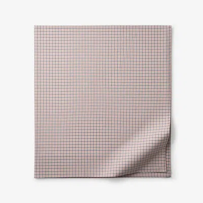 The Company Store Classic Stripes And Plaids Cool Yarn-dyed Cotton Percale Flat Bed Sheet In Brown/orange/coral