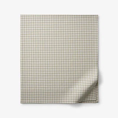 The Company Store Classic Stripes And Plaids Cool Yarn-dyed Cotton Percale Flat Bed Sheet In Mini Check Green
