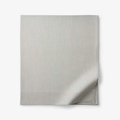 The Company Store Classic Stripes And Plaids Cool Yarn-dyed Cotton Percale Flat Bed Sheet In Stripe Green