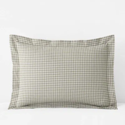 The Company Store Classic Stripes And Plaids Cool Yarn-dyed Cotton Percale Sham In Mini Check Green
