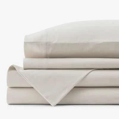 The Company Store Classic Ultra-cozy Cotton Velvet Cotton Flannel Bed Sheet Set In Ivory