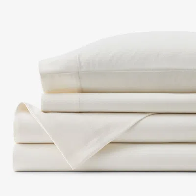 The Company Store Classic Ultra-cozy Cotton Velvet Cotton Flannel Bed Sheet Set In Ivory
