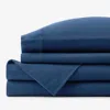 The Company Store Classic Ultra-cozy Cotton Velvet Cotton Flannel Bed Sheet Set In Slate Blue