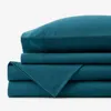 The Company Store Classic Ultra-cozy Cotton Velvet Cotton Flannel Bed Sheet Set In Teal/turquoise Blue