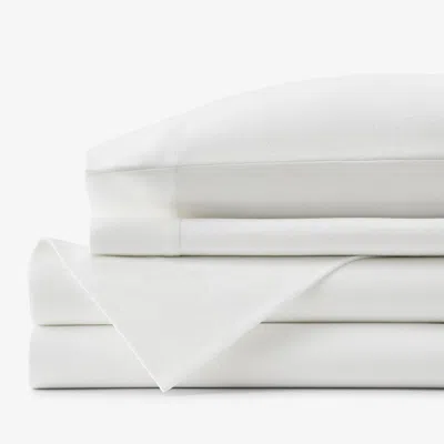 The Company Store Classic Ultra-cozy Cotton Velvet Cotton Flannel Bed Sheet Set In White