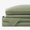 The Company Store Classic Ultra-cozy Cotton Velvet Cotton Flannel Bed Sheet Set In Willow Green