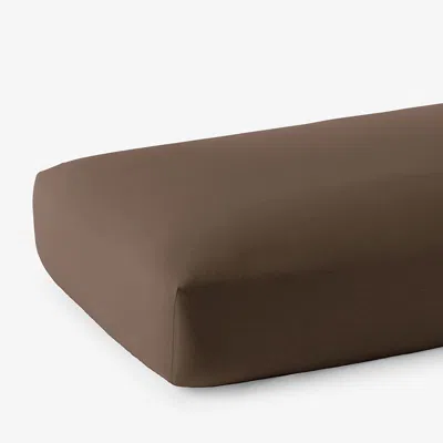 The Company Store Classic Ultra-cozy Cotton Velvet Cotton Flannel Fitted Bed Sheet In Brown