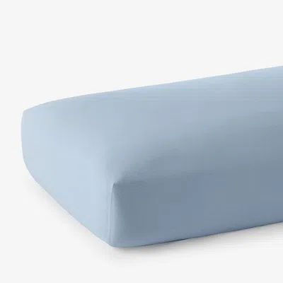 The Company Store Classic Ultra-cozy Cotton Velvet Cotton Flannel Fitted Bed Sheet In Powder Blue