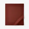 The Company Store Classic Ultra-cozy Cotton Velvet Cotton Flannel Flat Bed Sheet In Orange/coral/red