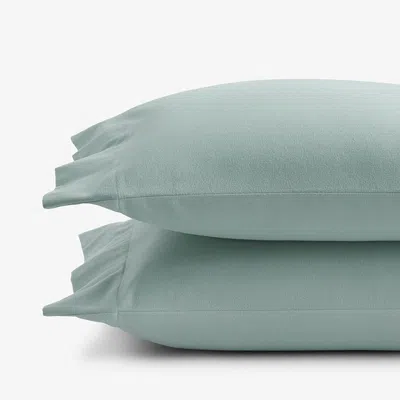The Company Store Classic Ultra-cozy Cotton Velvet Cotton Flannel Pillowcase Set In Blue/green/teal