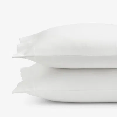 The Company Store Classic Ultra-cozy Cotton Velvet Cotton Flannel Pillowcase Set In White