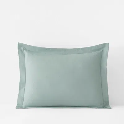The Company Store Classic Ultra-cozy Cotton Velvet Cotton Flannel Sham In Blue/green/teal