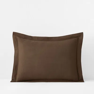 The Company Store Classic Ultra-cozy Cotton Velvet Cotton Flannel Sham In Brown