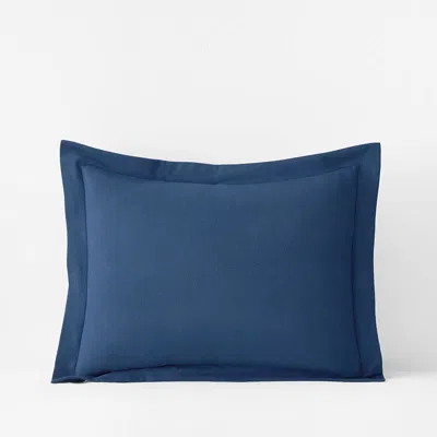 The Company Store Classic Ultra-cozy Cotton Velvet Cotton Flannel Sham In Slate Blue