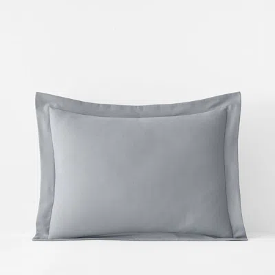 The Company Store Classic Ultra-cozy Cotton Velvet Cotton Flannel Sham In Slate Gray