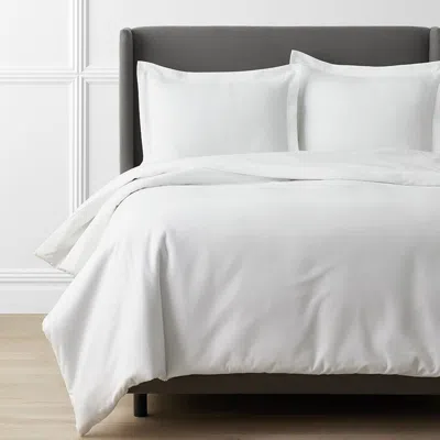The Company Store Classic Ultra-cozy Cotton Velvet Cotton Flannel Solid Duvet Cover In White