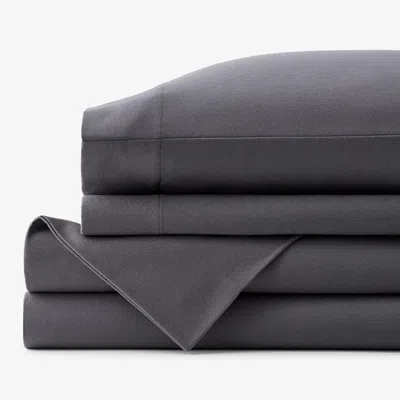 The Company Store Classic Ultra-cozy Cotton Flannel Bed Sheet Set In Stone Gray