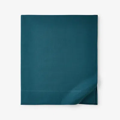 The Company Store Classic Ultra-cozy Cotton Flannel Flat Bed Sheet In Teal/turquoise Blue
