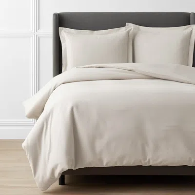 The Company Store Classic Ultra-cozy Cotton Flannel Solid Duvet Cover In Ivory