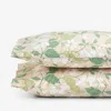 The Company Store Clemencia Classic Cool Cotton Percale Pillowcase Set In Green/orange/coral
