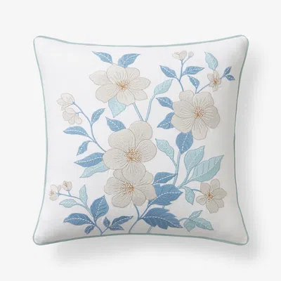 The Company Store Clemencia Decorative Square Pillow Cover In Blue/ivory