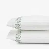 The Company Store Climbing Vines Border Classic Cool Cotton Percale Pillowcase Set In Green/white