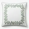 The Company Store Climbing Vines Decorative Square Pillow Cover In Green/white