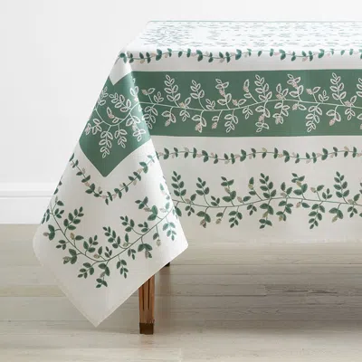 The Company Store Climbing Vines Tablecloth In Green/ivory
