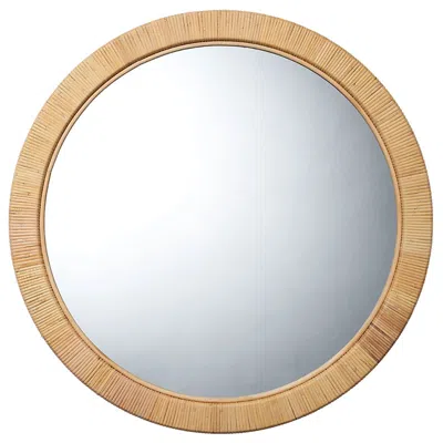 The Company Store Coastal Round Mirror In Brown