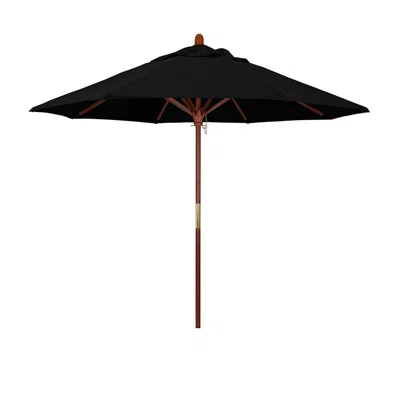 The Company Store Commercial Grade Umbrella With Hardwood Frame In Black
