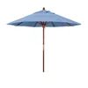 The Company Store Commercial Grade Umbrella With Hardwood Frame In Blue/light Blue