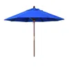 The Company Store Commercial Grade Umbrella With Hardwood Frame In Pacific Blue