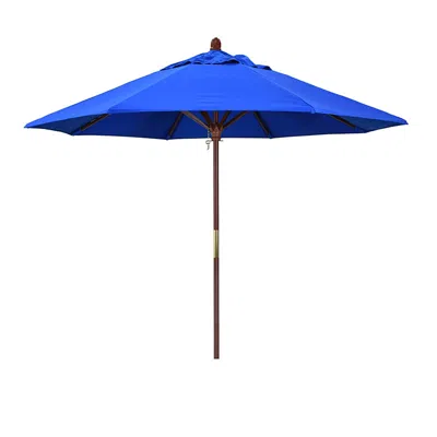 The Company Store Commercial Grade Umbrella With Hardwood Frame In Pacific Blue