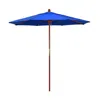 The Company Store Commercial Grade Umbrella With Hardwood Frame In Pacific Blue
