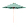 The Company Store Commercial Grade Umbrella With Hardwood Frame In Teal/turquoise Blue