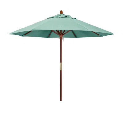 The Company Store Commercial Grade Umbrella With Hardwood Frame In Teal/turquoise Blue