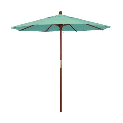 The Company Store Commercial Grade Umbrella With Hardwood Frame In Teal/turquoise Blue