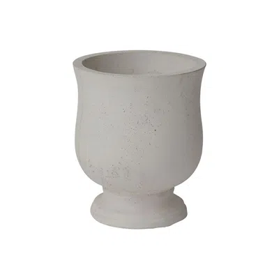 The Company Store Concrete Oudoor Urn Planter In White