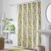 The Company Store Coneflower Patch Classic Cool Cotton Percale Shower Curtain In Green/pink/yellow