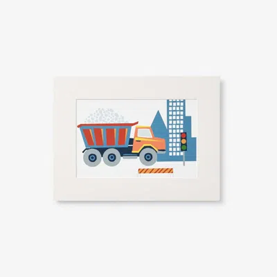 The Company Store Construction Trucks Wall Art In Orange