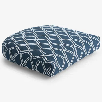 The Company Store Contour Chair Cushion In Blue