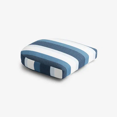 The Company Store Contour Chair Cushion In Blue/ivory