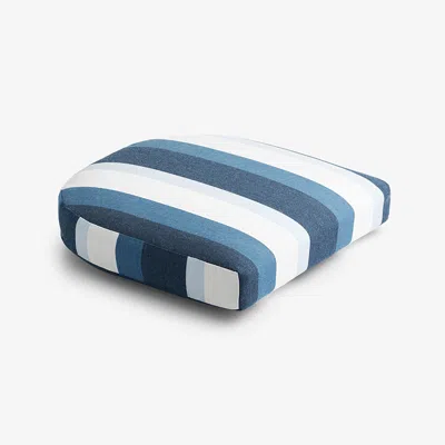 The Company Store Contour Chair Cushion In Blue/ivory